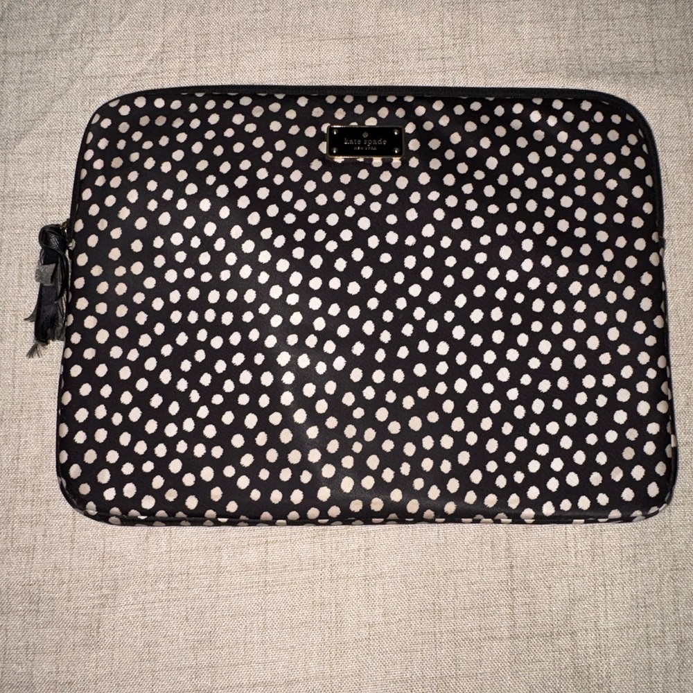 Kate Spade Black and White Polka Dot Laptop Sleeve
